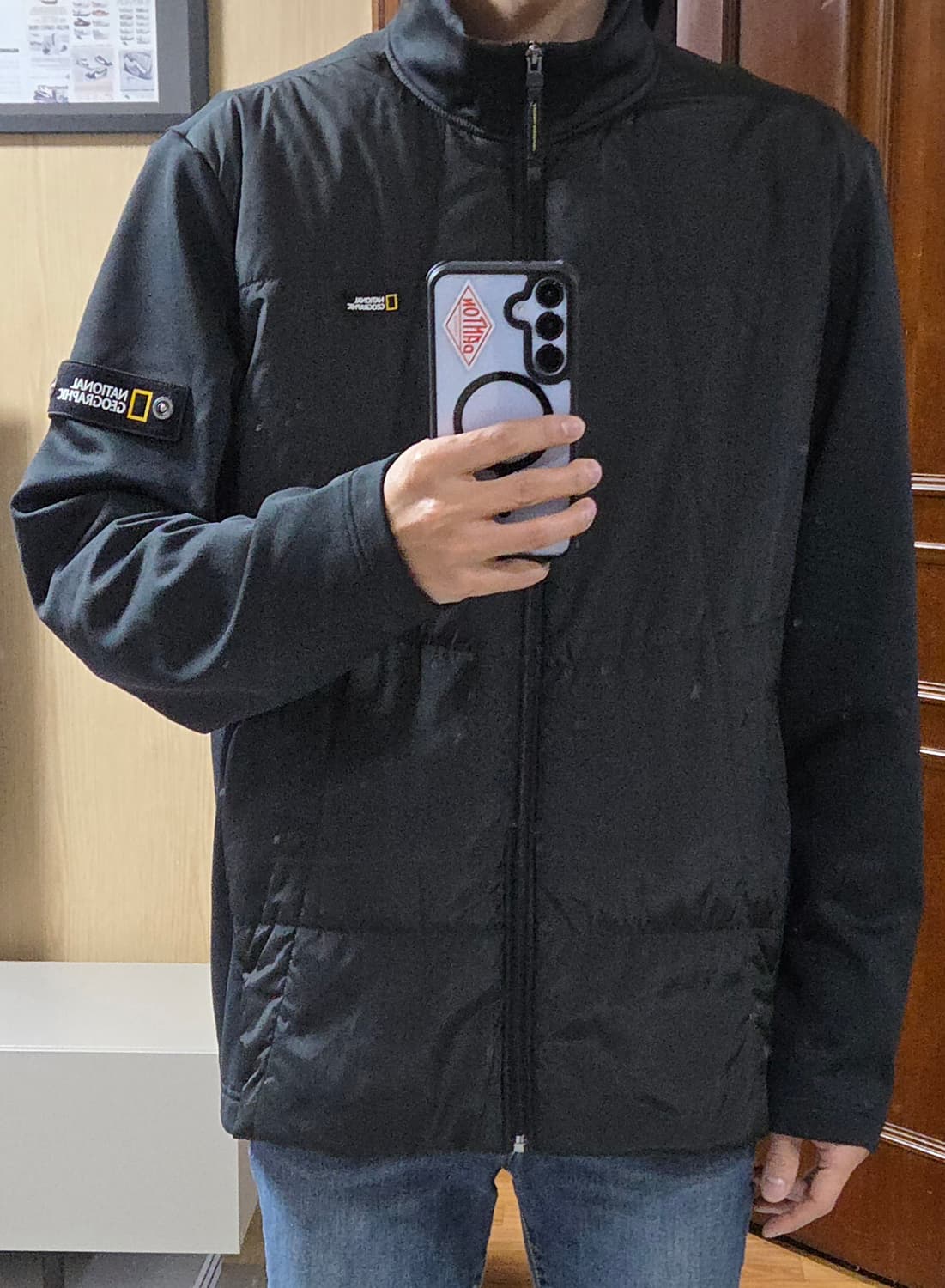 (착샷) 네셔널지오그래픽 풀 집업 패딩 믹스 자켓 상품이미지8