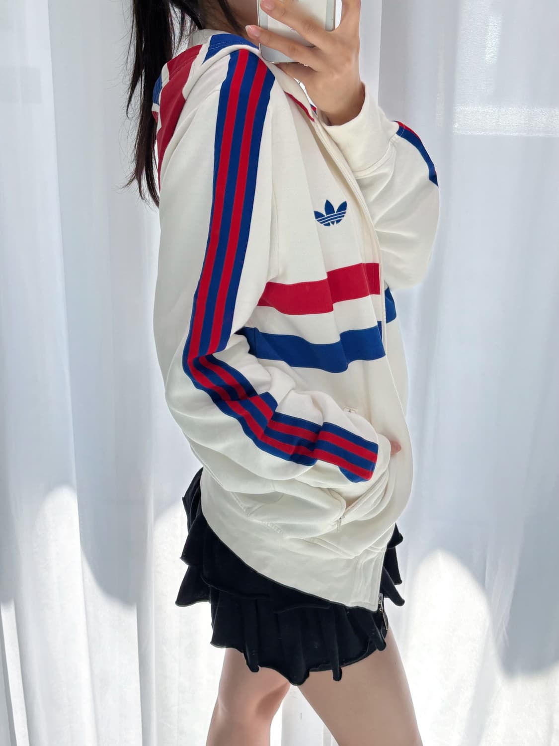 Adidas 아디다스 화이트배색 영국 후드 코튼 져지 상품이미지4