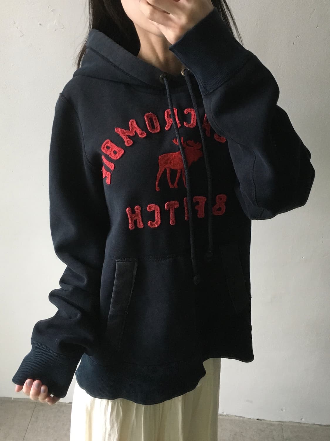 아베크롬비 넘버로고 후드집업 상품이미지1