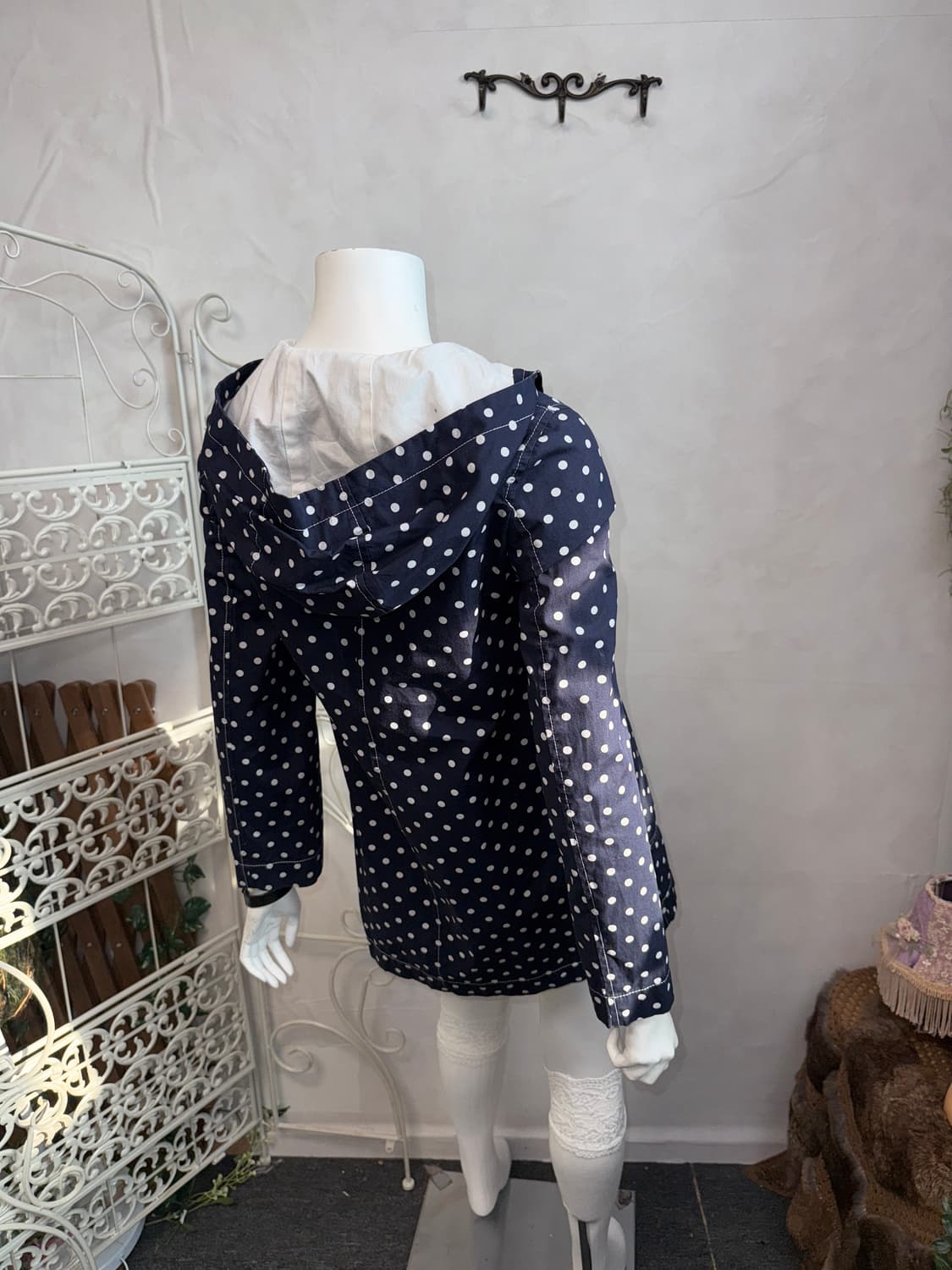 Dark navy dot hood jacket 상품이미지5