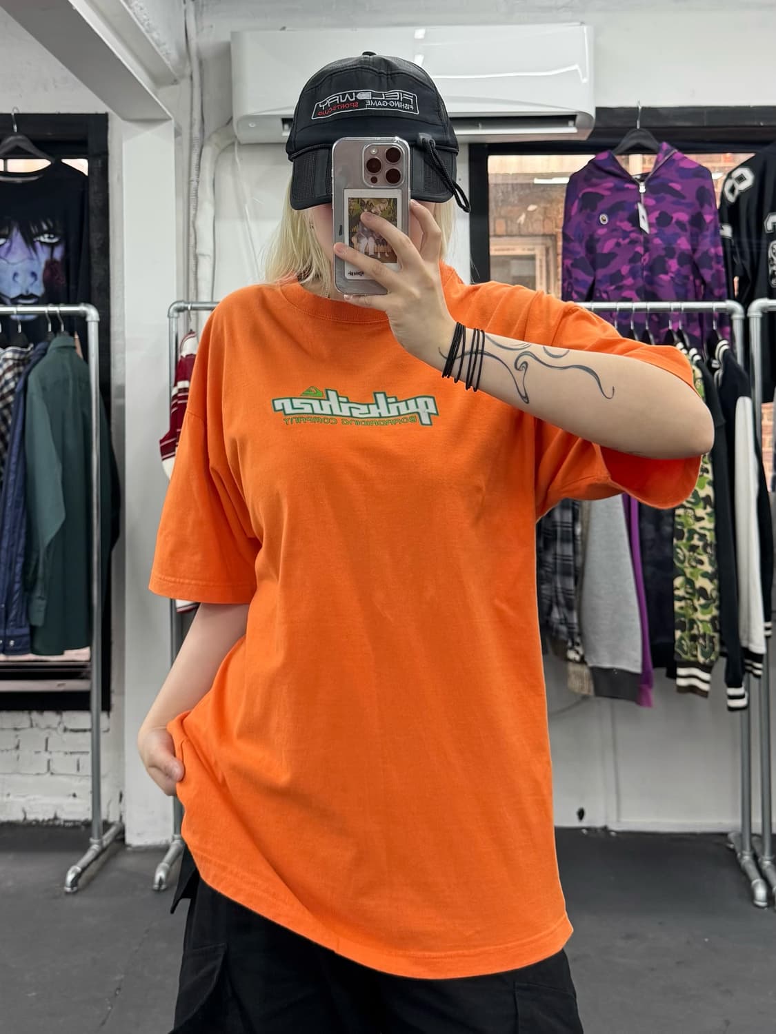 Quiksliver 퀵실버 빅로고 오렌지 티셔츠 상품이미지3