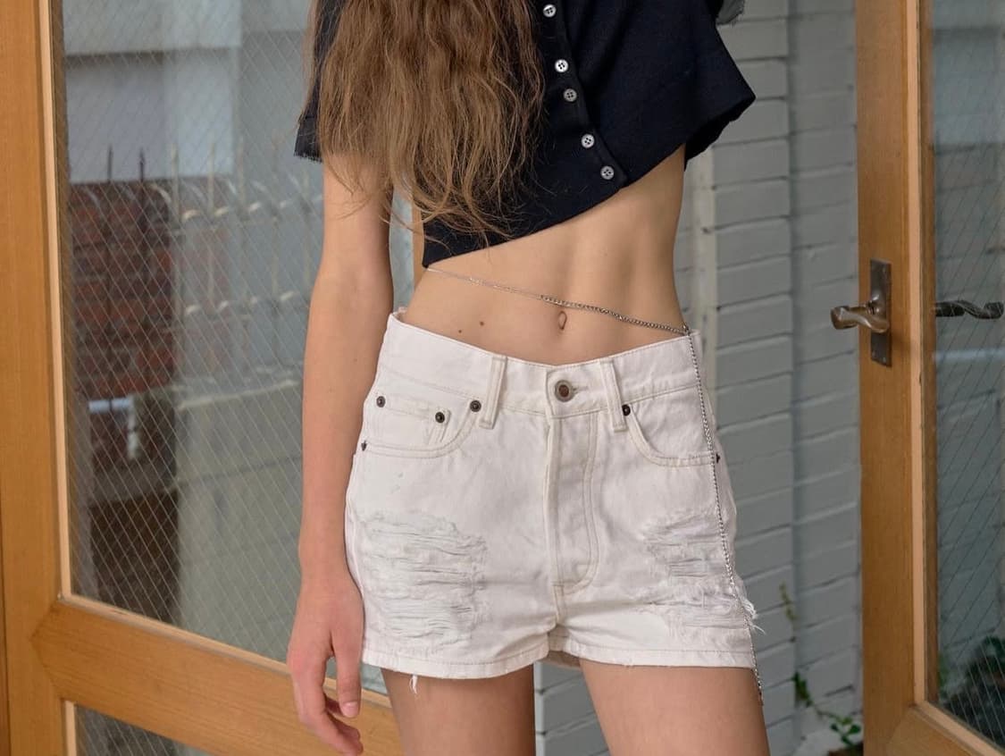 체리퀴리 데미지 데님 쇼츠 2사이즈 상품이미지3