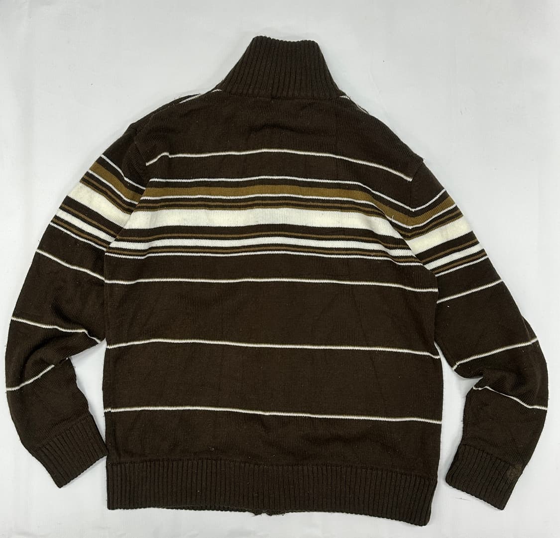 CRU 브라운 단가라 보헤미안 시티보이 집업 가디건 니트 빈티지 오버핏 상품이미지3