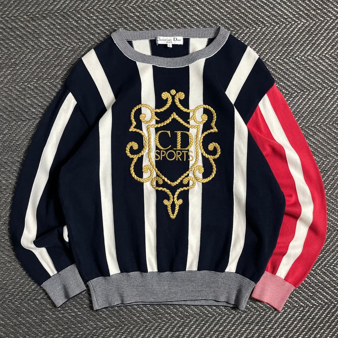 90s 크리스찬 디올 아카이브 빅로고 스트라이프 패턴 니트y 5050 상품이미지2