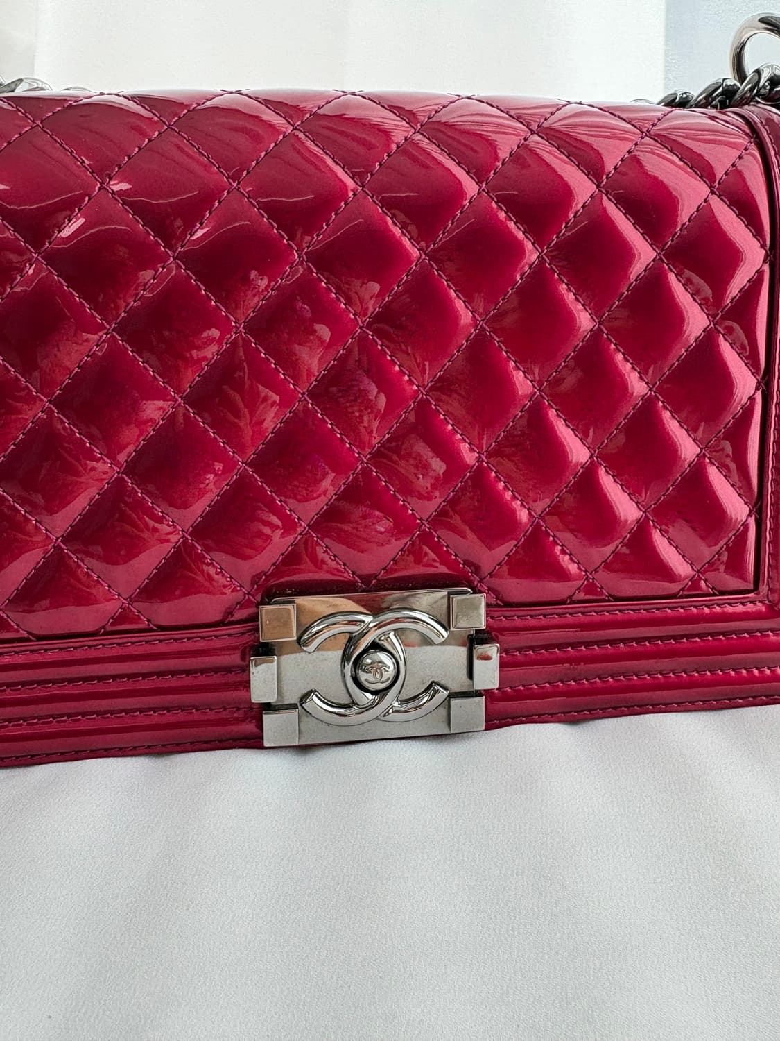 샤넬 보이백 숄더백 핑크 은장 상품이미지3