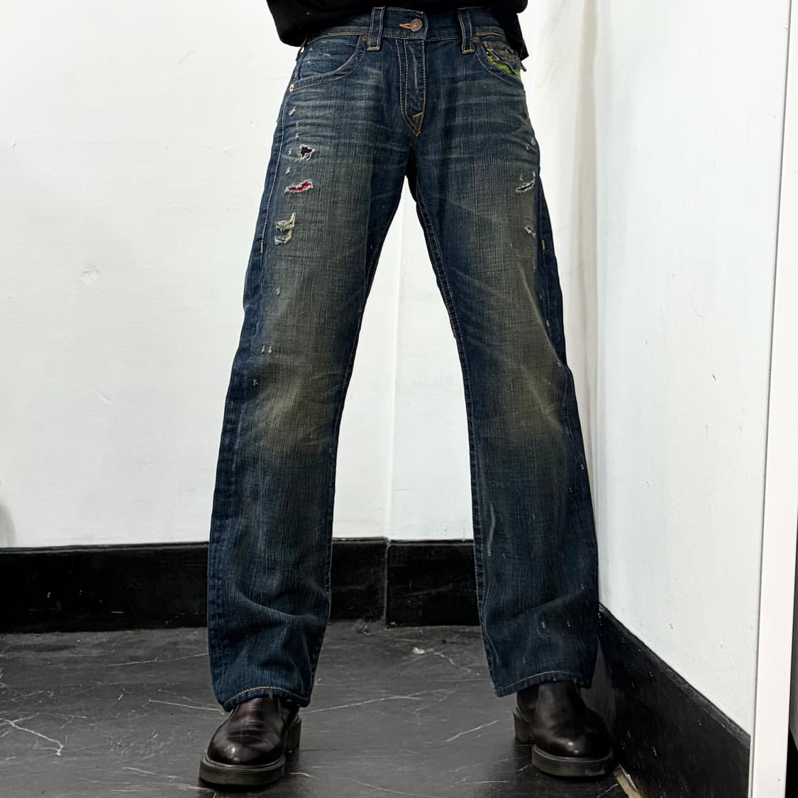 트루릴리전 레인보우 데미지 데님 팬츠 상품이미지3