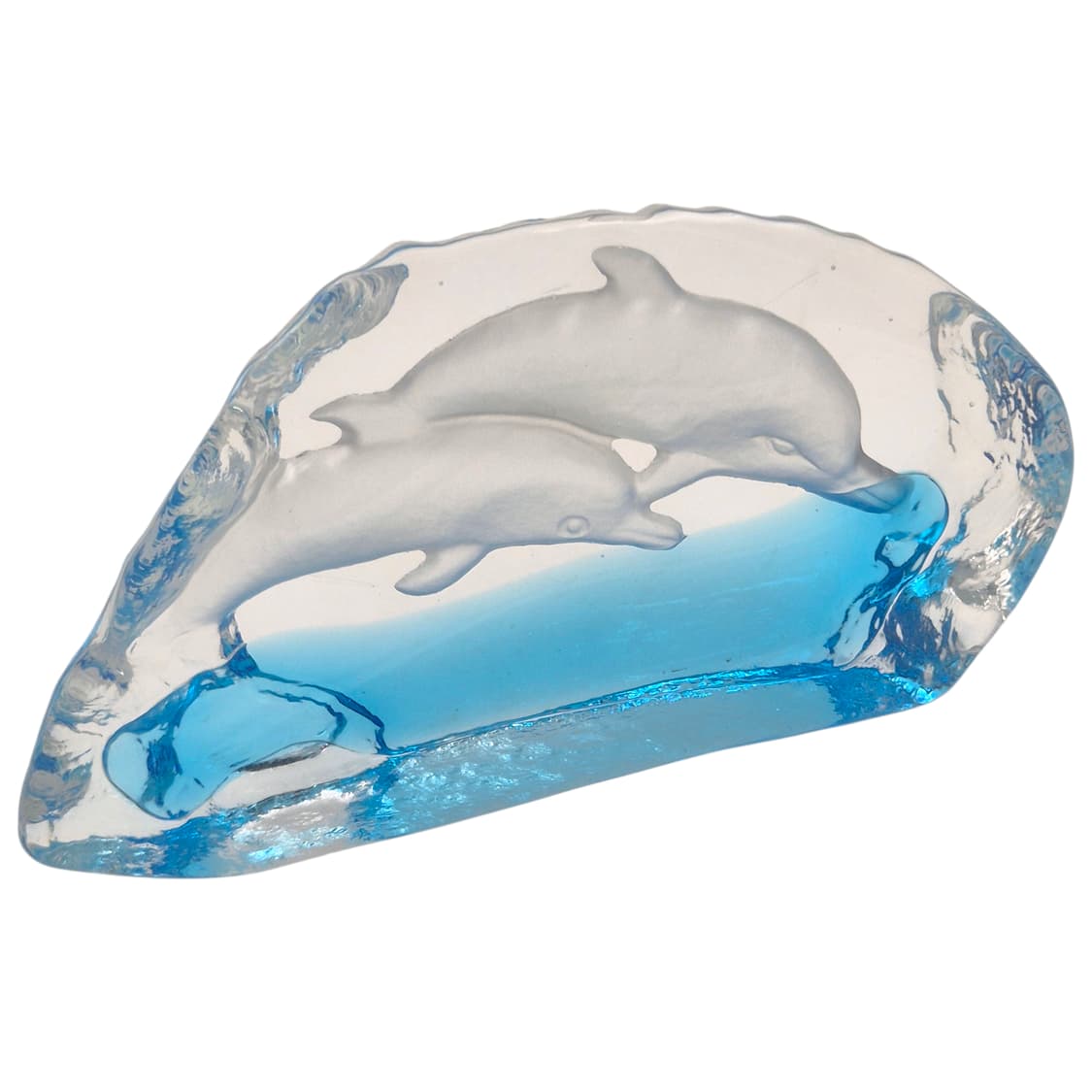 80s 스웨덴 크리스탈 카빙 돌고래 대형 오브제 상품이미지5