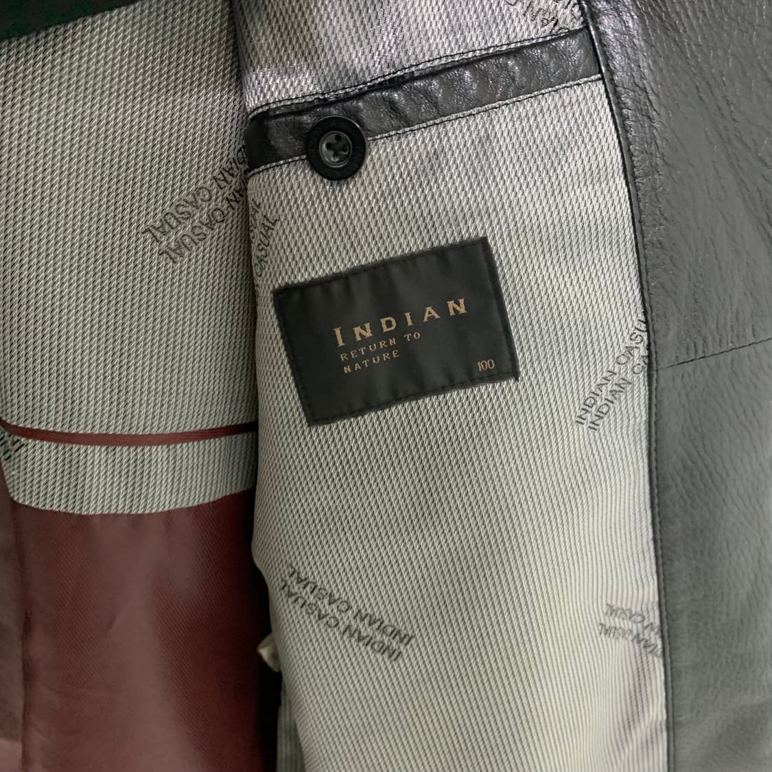 빈티지 심플 블랙 리얼레더 노카라 벨티드넥 라이더 양가죽 자켓 100 상품이미지9