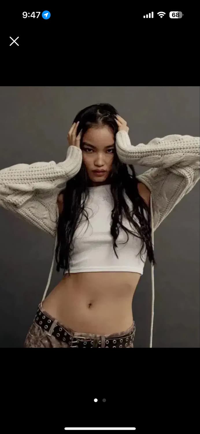 쓰리타임즈 케이블 볼레로 스틸아이보리 상품이미지1