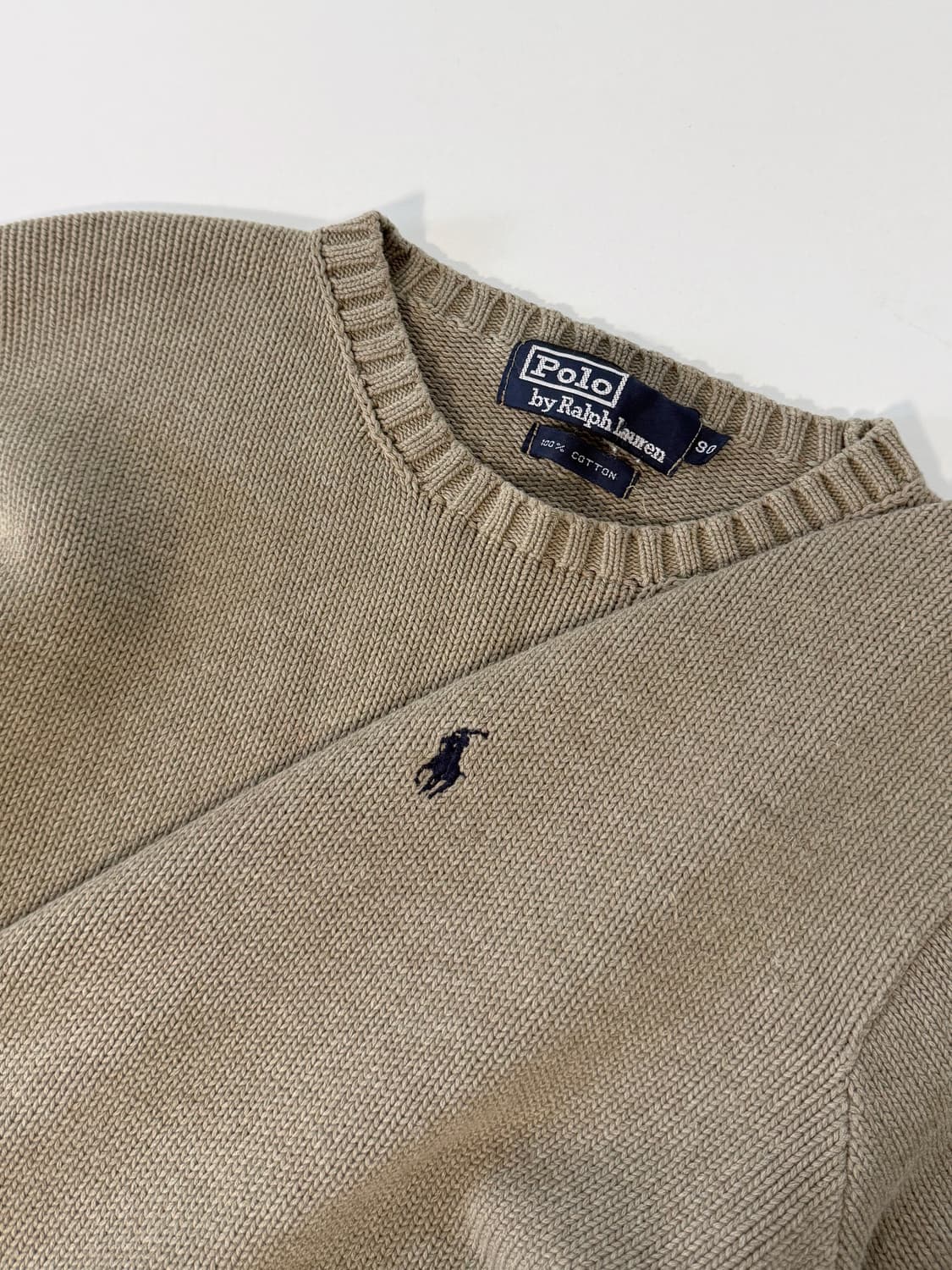 폴로 랄프로렌 90‘s 카키 해비코튼 니트 상품이미지3