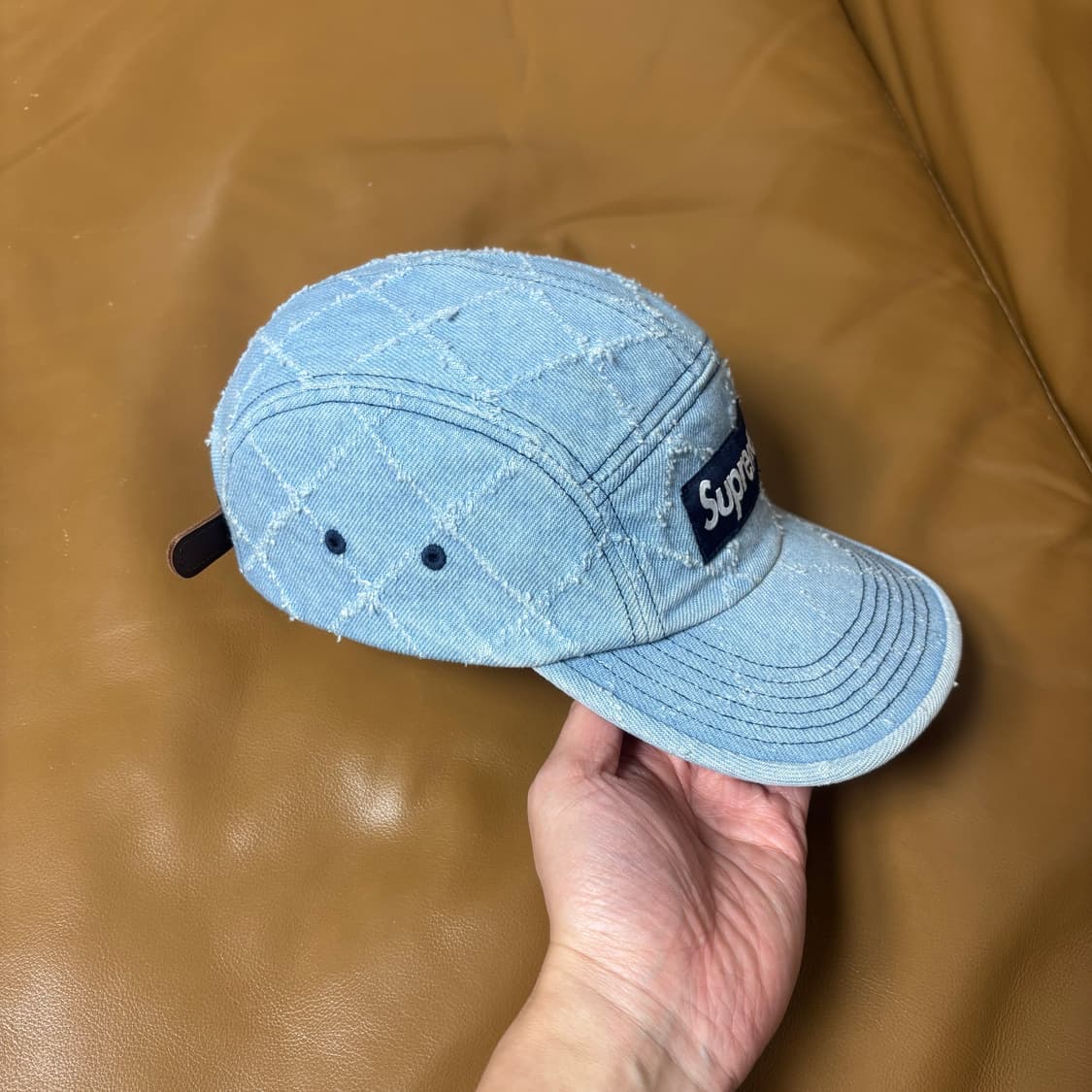 슈프림 캠프캡 모자 박스로고 펀치드 데님 상품이미지3