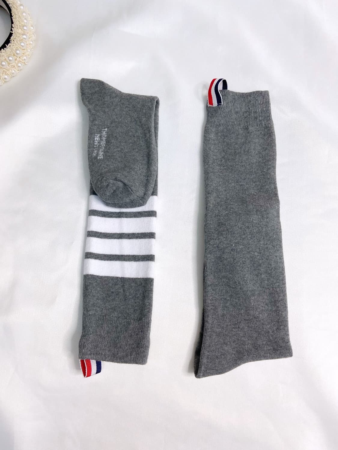 톰브라운 라이트웨이트 코튼 사선 미드카프 삭스 네이비 상품이미지3