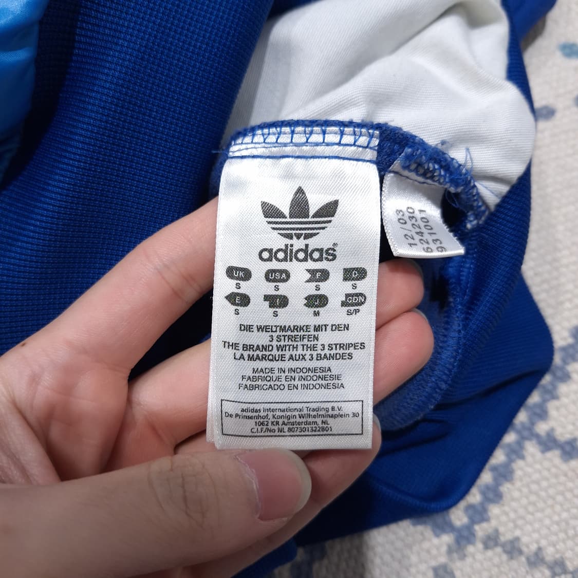 아디다스 00s 블루 톤톤 삼선 스펠아웃 로고 유광 트랙탑 집업 져지 상품이미지8