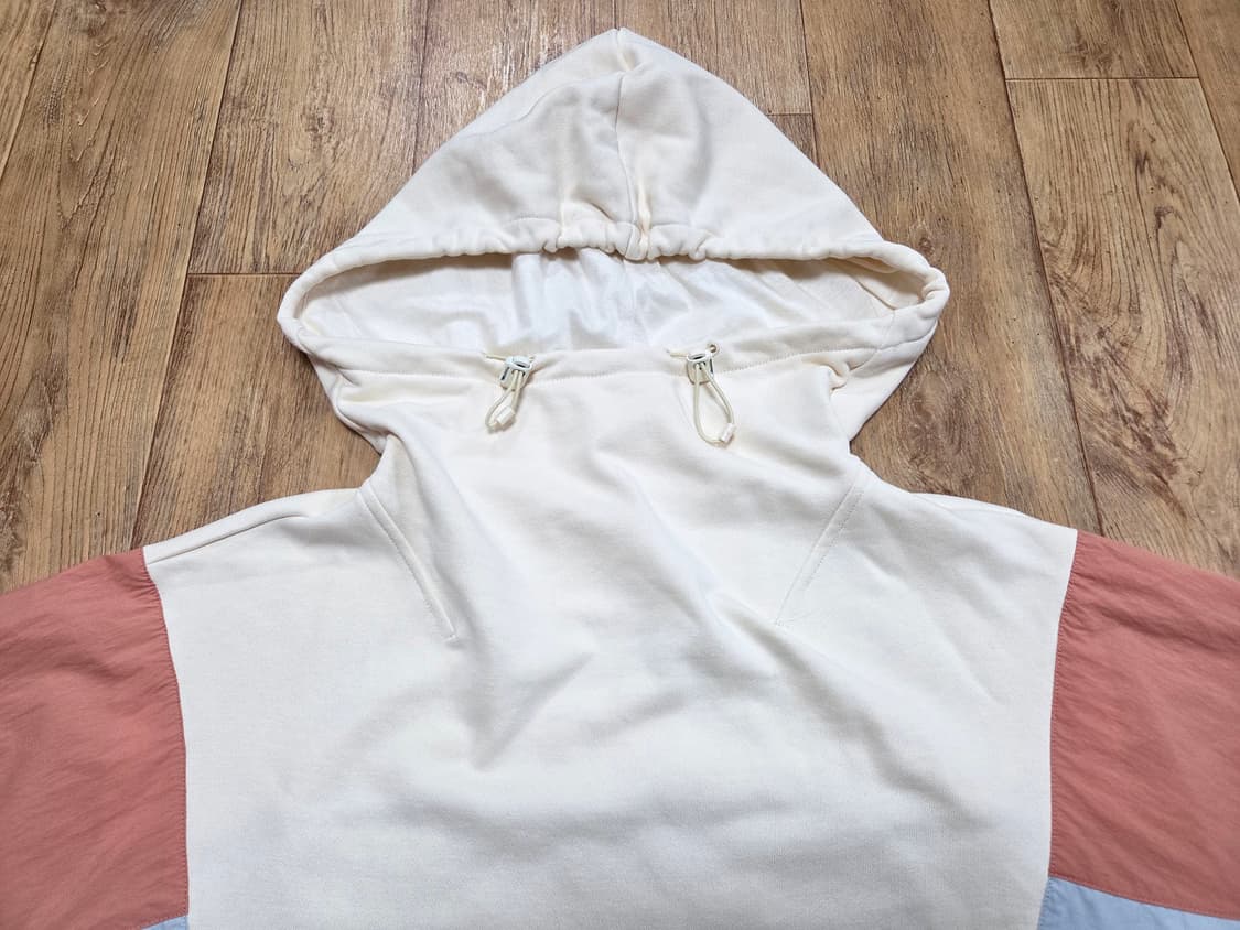 시스템(SYSTEM) 텍스쳐 블록 스트링 후드 티셔츠 프리사이즈 상품이미지5