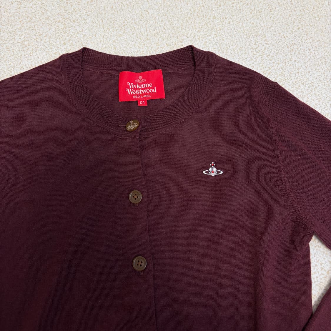 비비안웨스트우드 레드라벨 울 가디건 버건디 상품이미지3