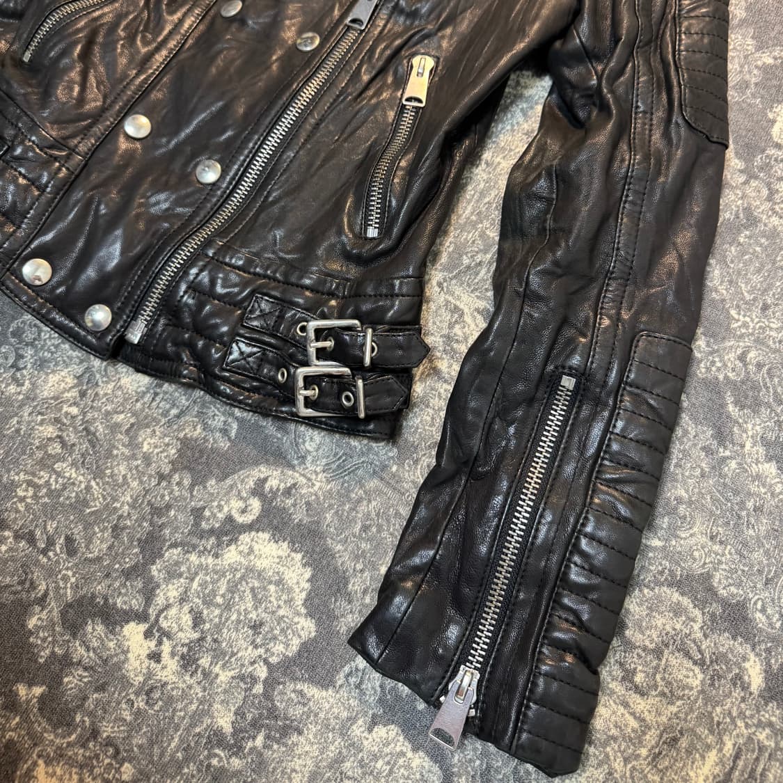 shell natural learher 바이커자켓 상품이미지6