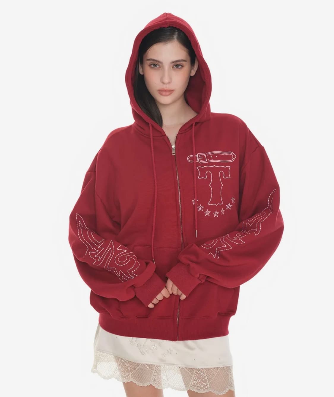 투머치택스 웨스턴 스티치 집업 후디 레드 구합니다! 상품이미지1