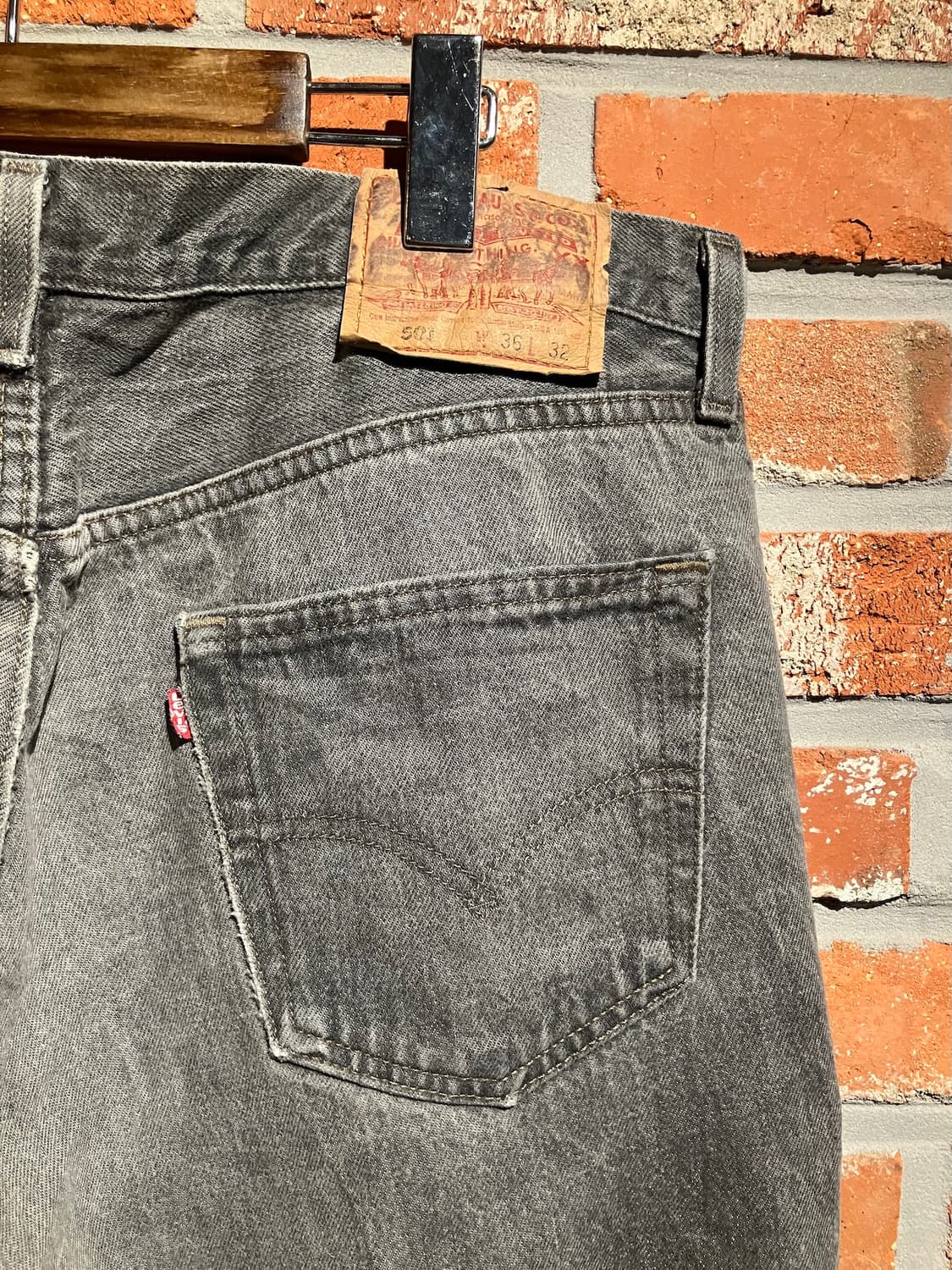 90s USA 빈티지 리바이스 501 블랙 데님 팬츠 상품이미지6