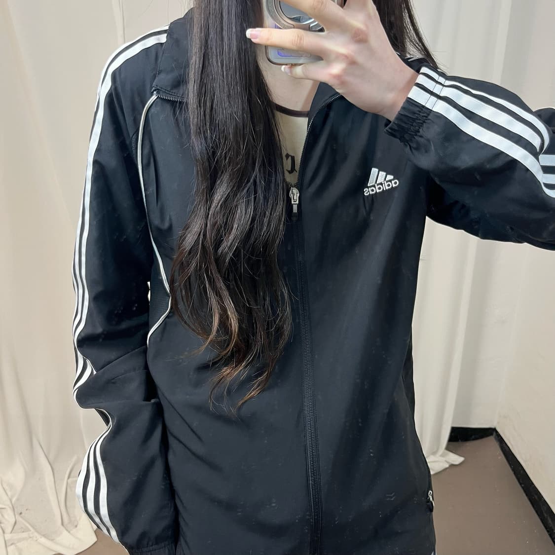 Adidas black windbreaker 상품이미지3