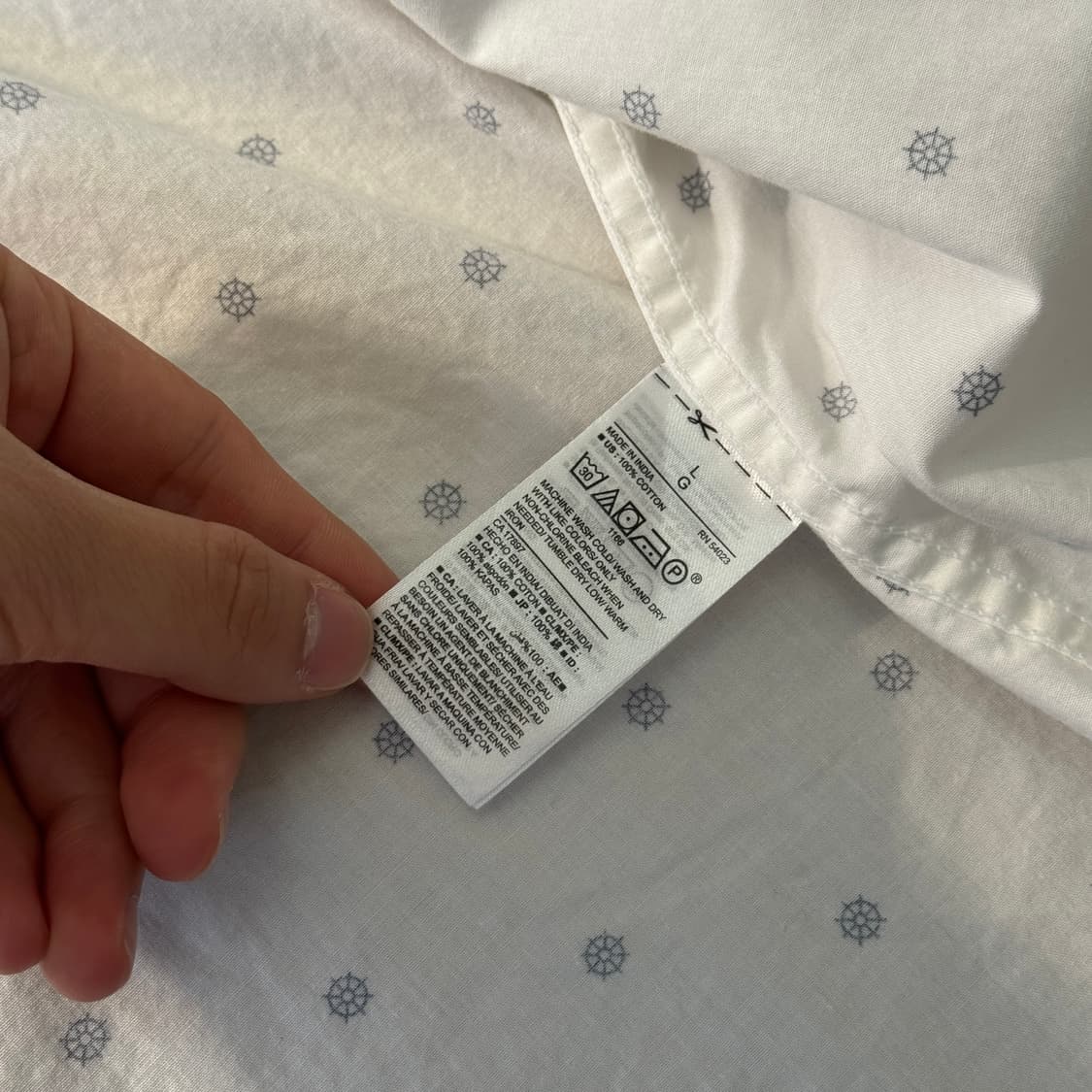 올드네이비 마린패턴 화이트셔츠 L 상품이미지5