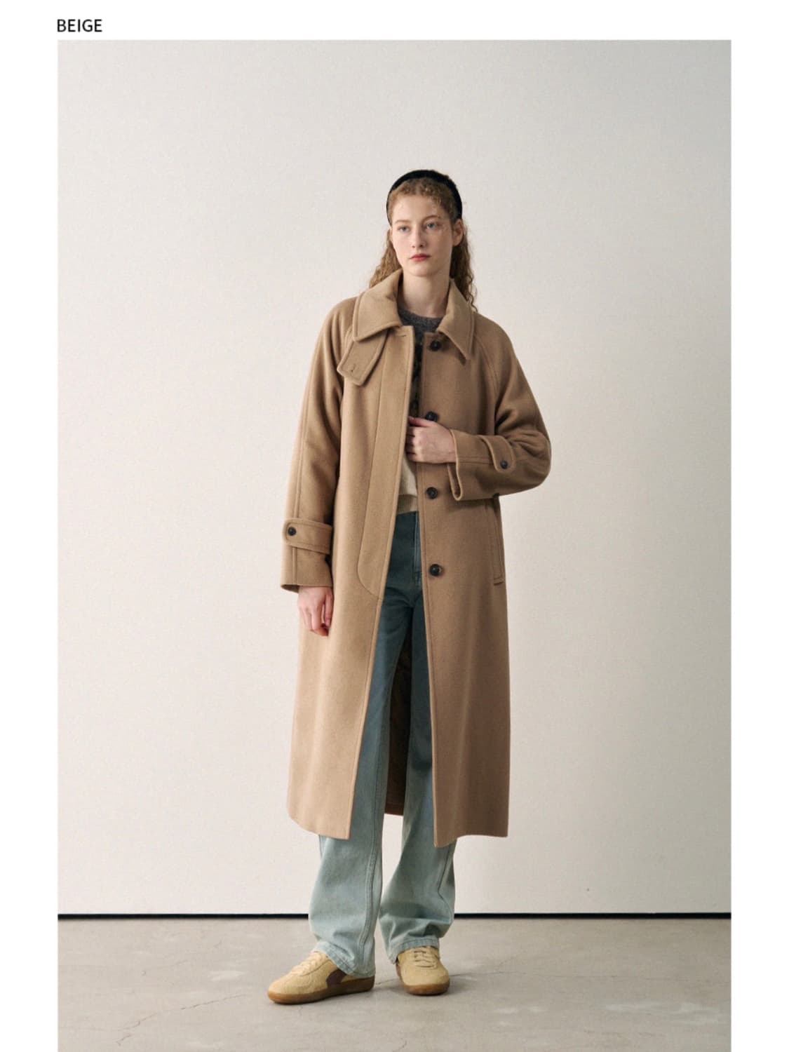 (M) 드로우핏 우먼 소프트 캐시미어 싱글 발마칸 코트 [BEIGE] 상품이미지3