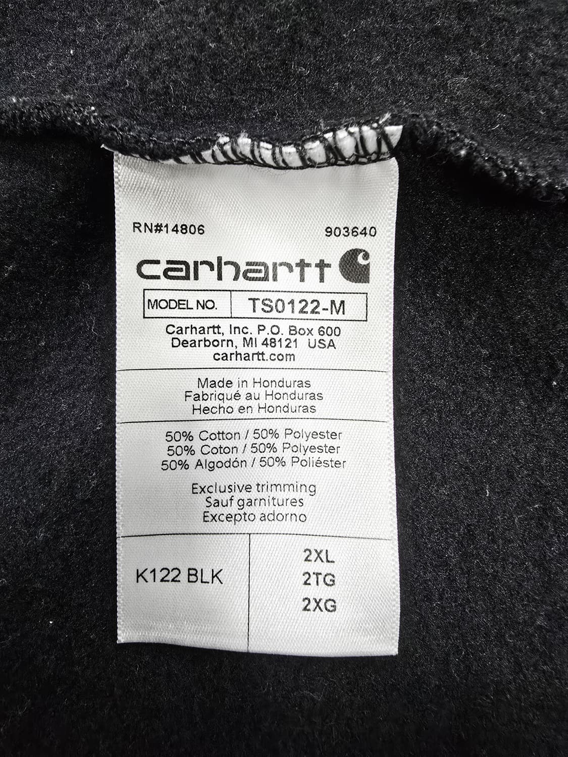 칼하트 블랙 후드집업 루즈핏 상품이미지10