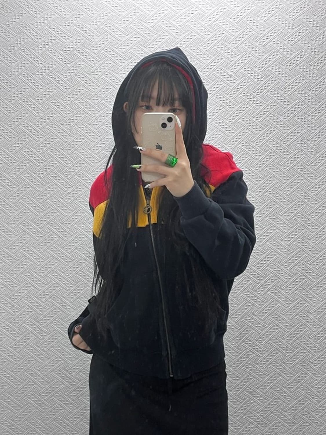 에비수 빈티지 레트로 컬러블럭 약기모 후드집업 M C08649 상품이미지2