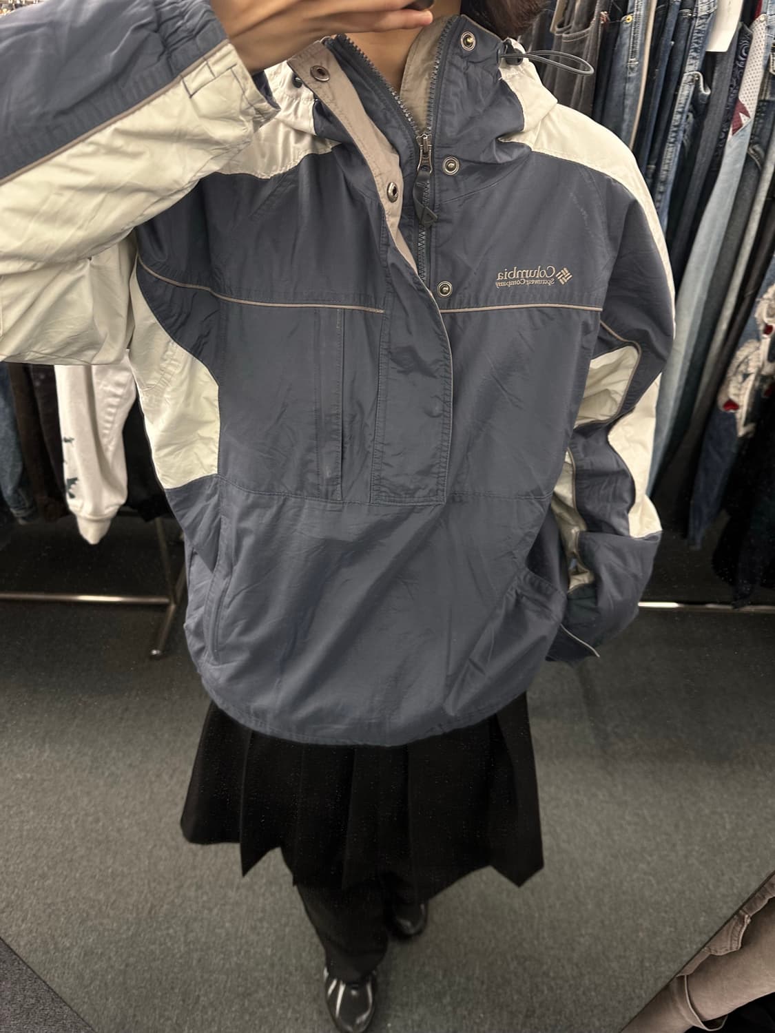 M)콜롬비아 고프코어 배색 하프집업 패딩 바람막이 상품이미지2