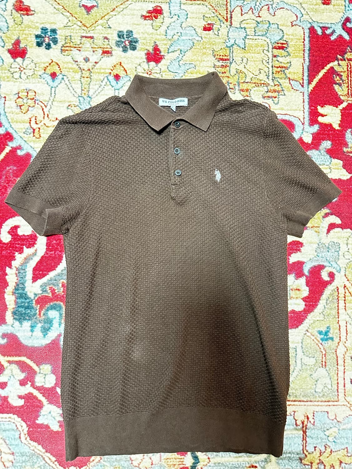 폴로 아쎈 니트 반팔 카라 티셔츠 L 상품이미지1