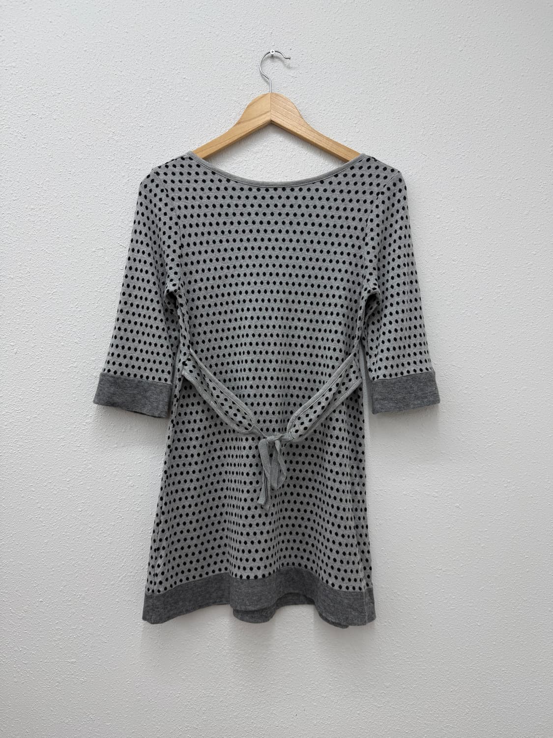 빈티지 그레이 도트 플레어 롱 블라우스 상품이미지5