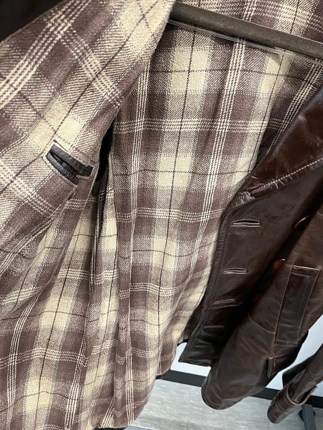 105) 알마니 90s 홀스레더 더블자켓  상품이미지7