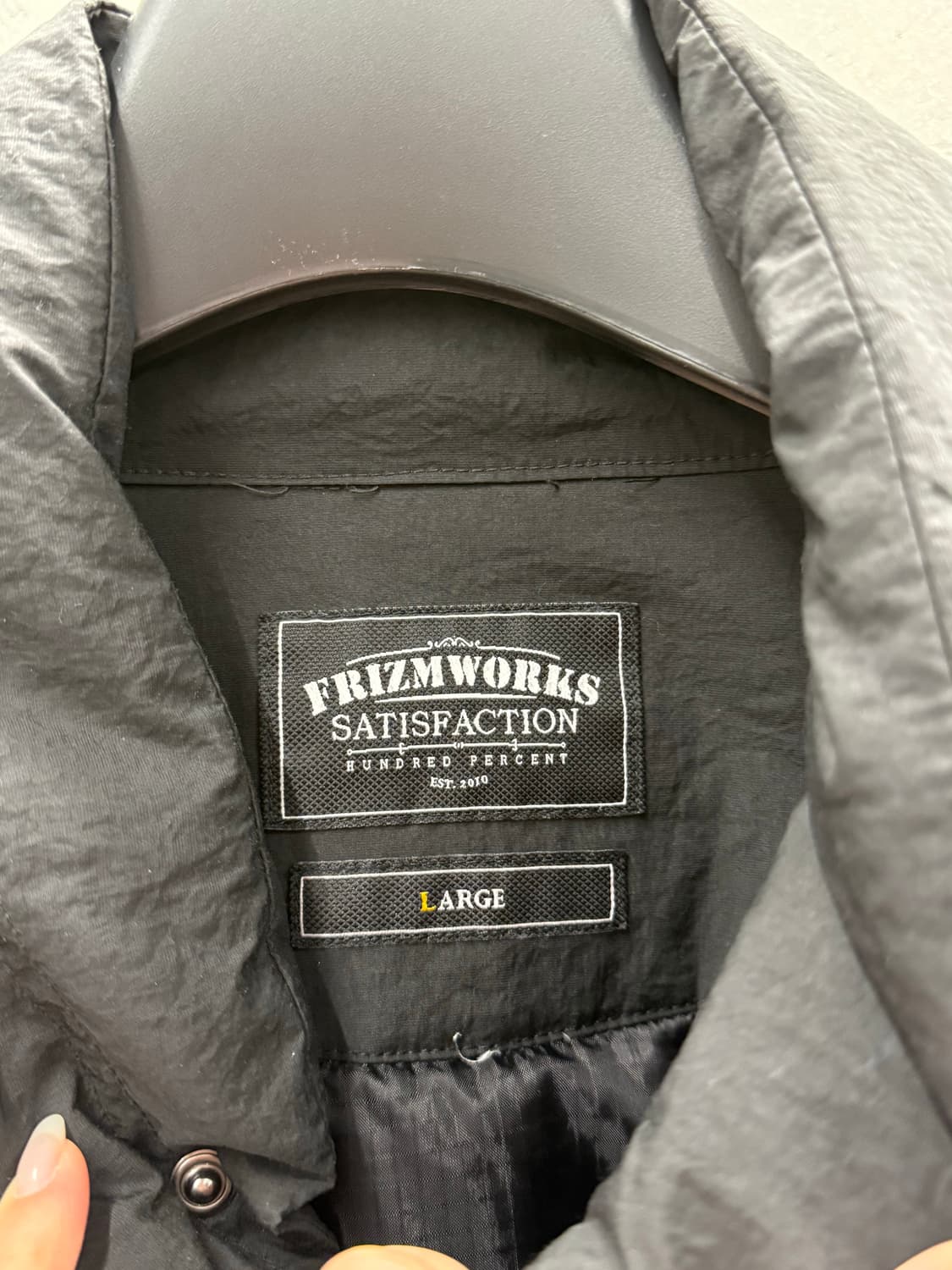 프리즘웍스 오버핏 푸퍼 다운 패딩 블랙 L 상품이미지4