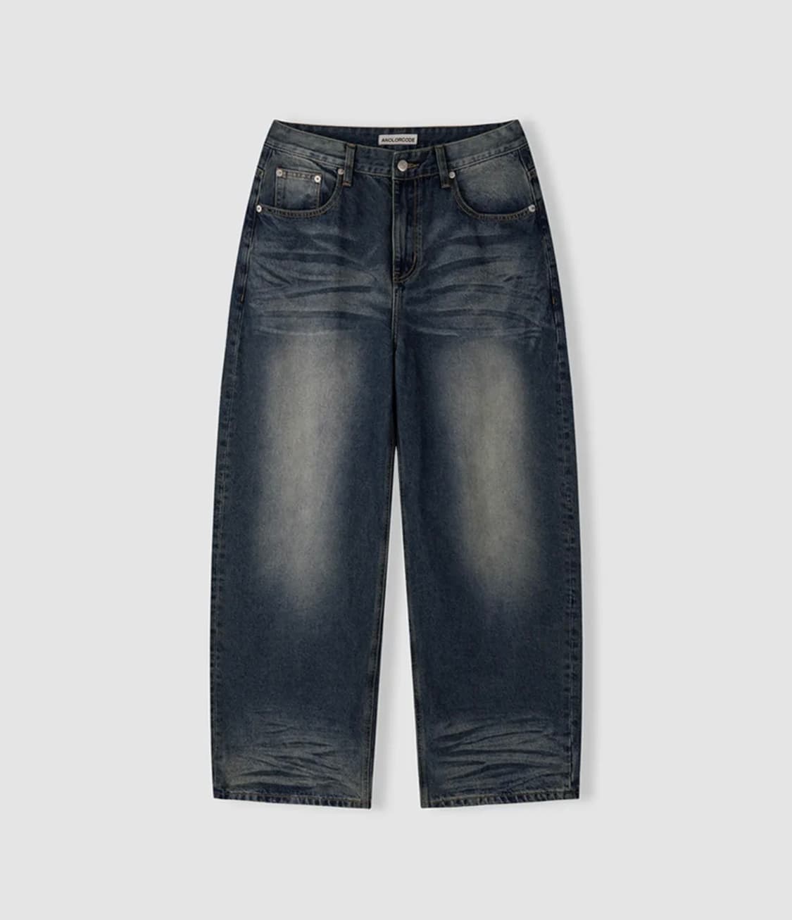 어널러코드 엠보워싱 데님팬츠 그린블루 상품이미지2