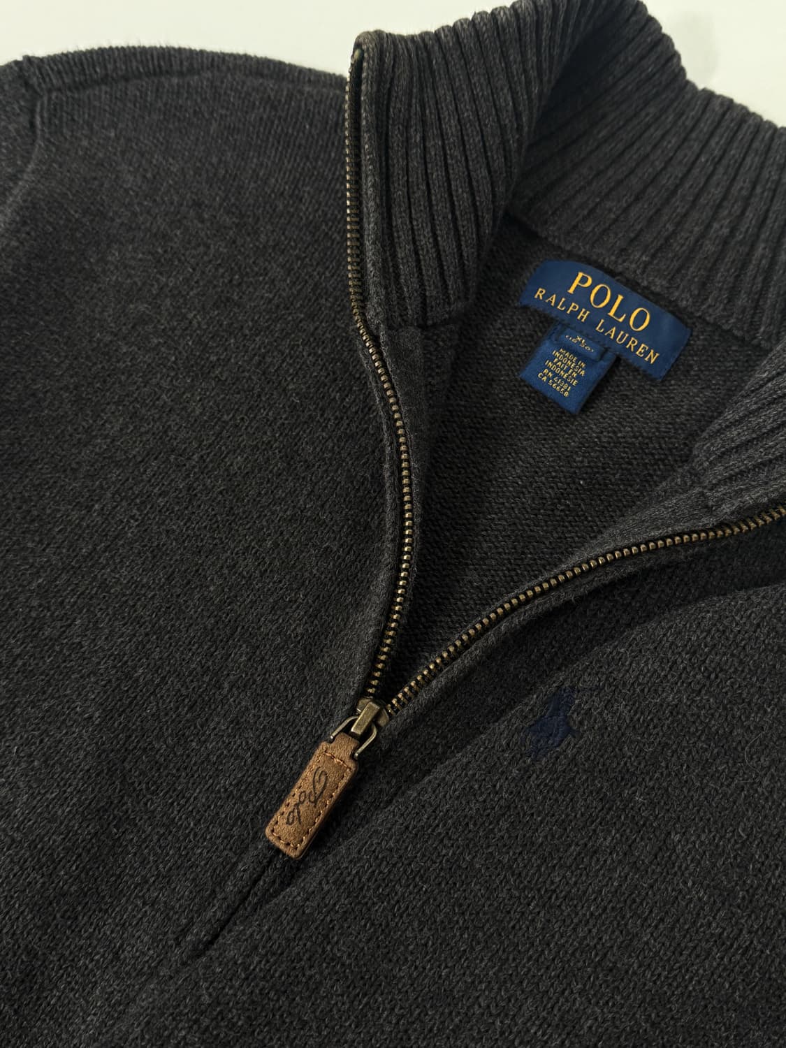 폴로 랄프로렌 신형 루즈핏 딥그레이 니트 집업 상품이미지4