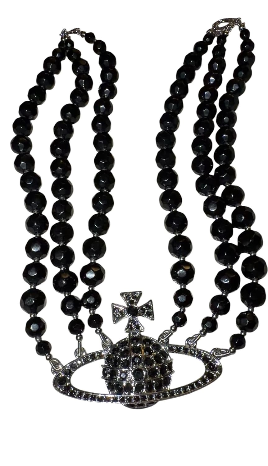 VIVIENNEWESTWOOD BLACK THREE ROW CHOKER 상품이미지2