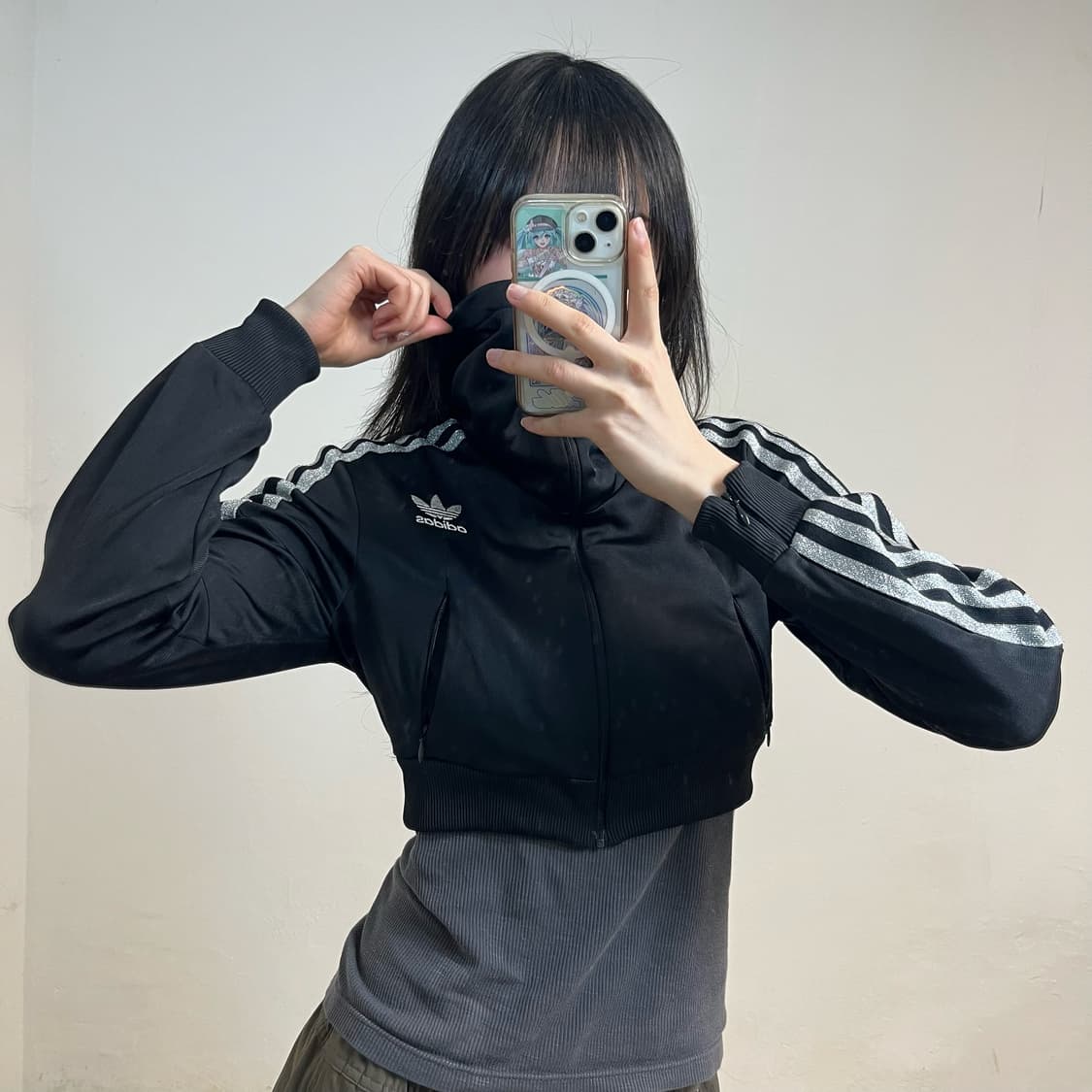 Adidas Originals black glitter jersey 상품이미지2