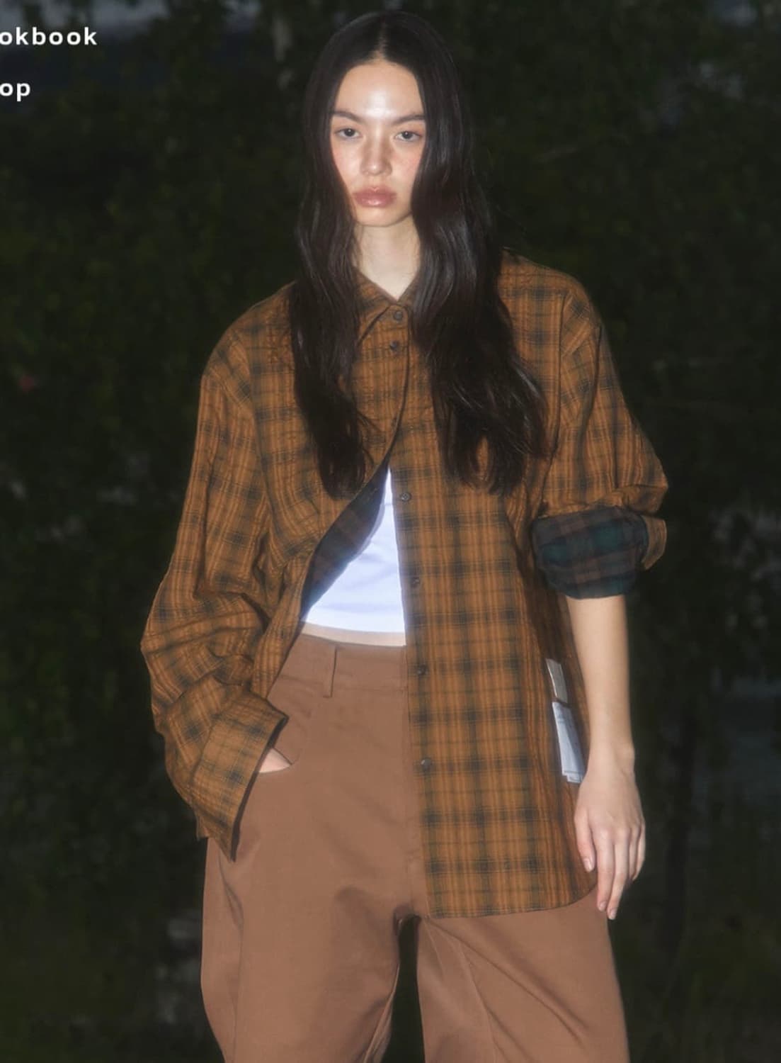 (OS) yiyae 리버시블 체크 셔츠 브라운 상품이미지1