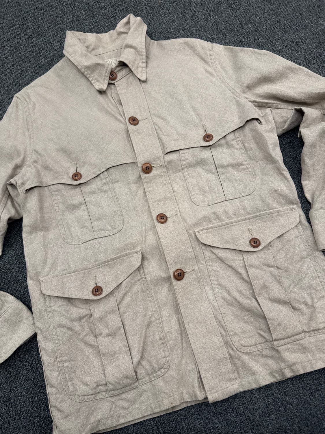 M)Haversack 하버색 빈티지 베이지 린넨 헌팅자켓 상품이미지5