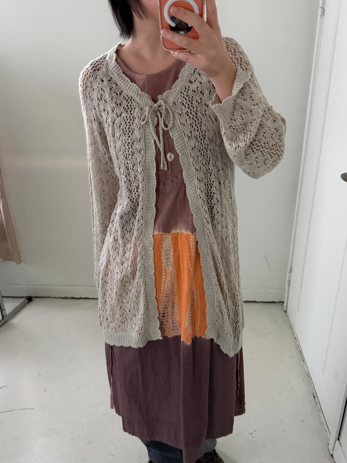일본빈티지 하구미 크로셰 가디건 상품이미지1