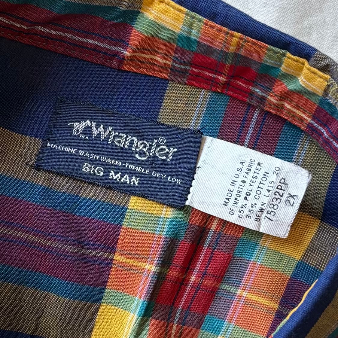 [2X] 데드스탁 80s USA Wrangler BIG MAN 웨스턴 상품이미지3