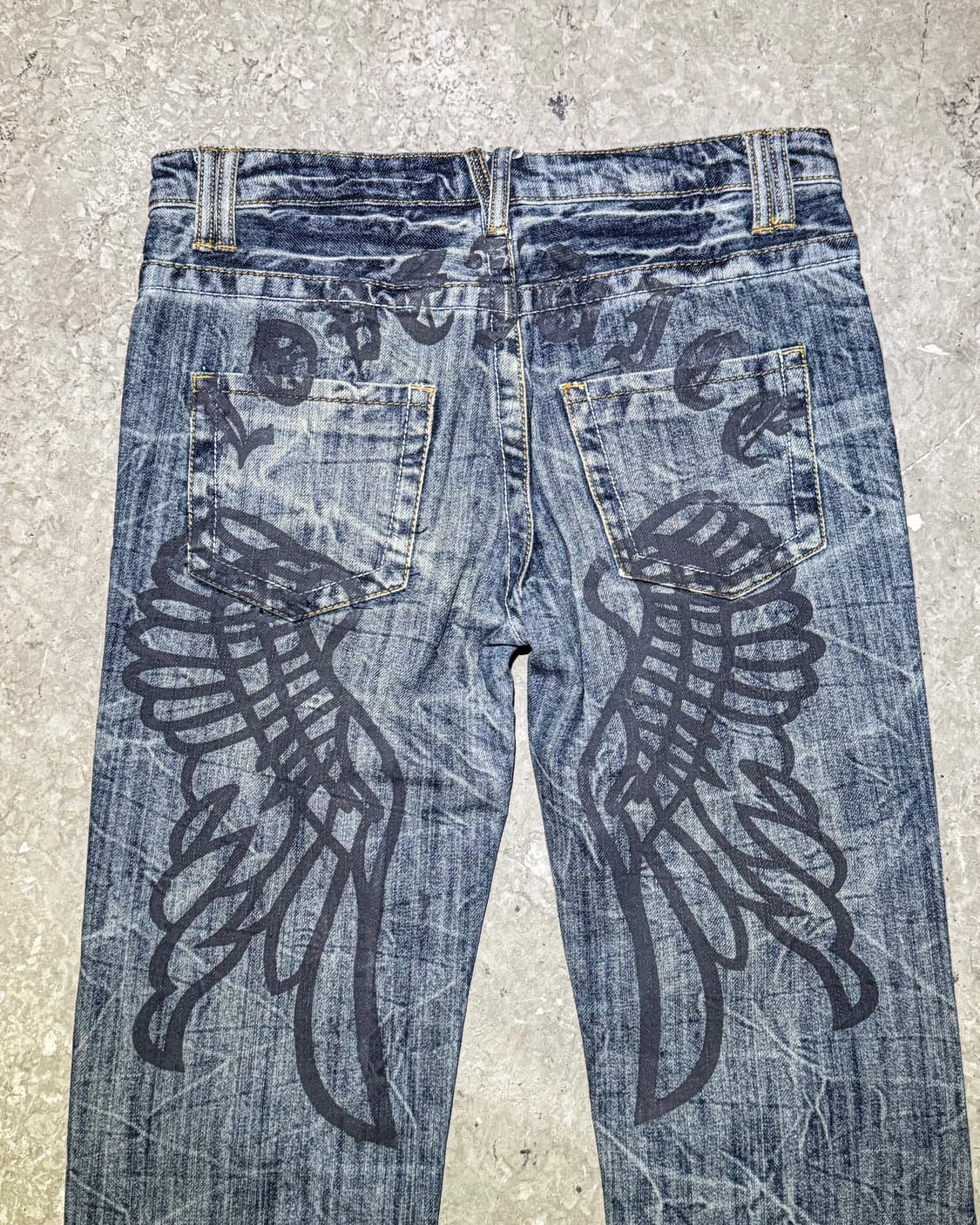 Wing Graphic Distressed Denim 상품이미지7
