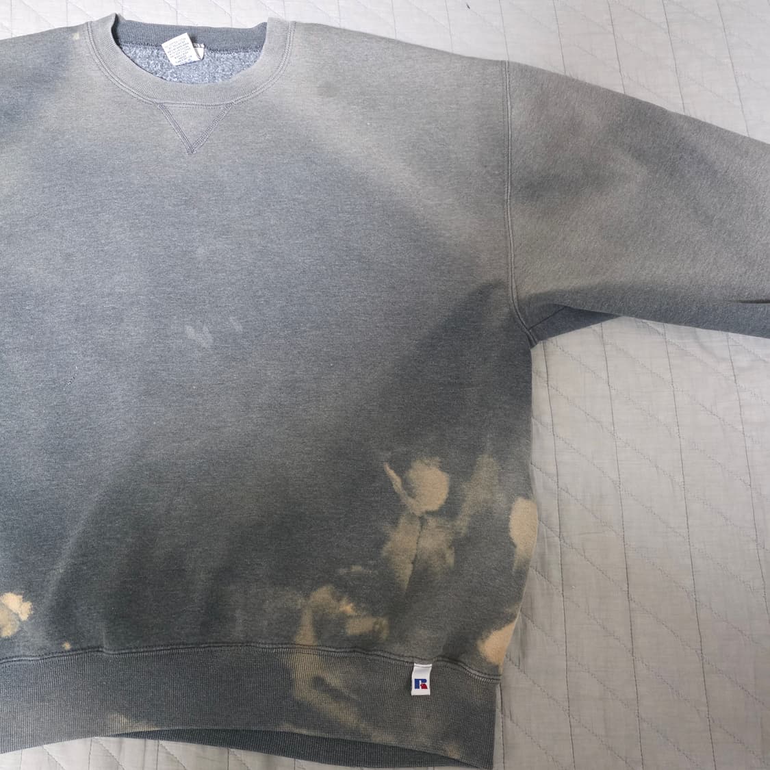 [XL] 90s 러셀 애슬레틱 다크그레이 페이드 트래쉬드 맨투맨 스웻 상품이미지3