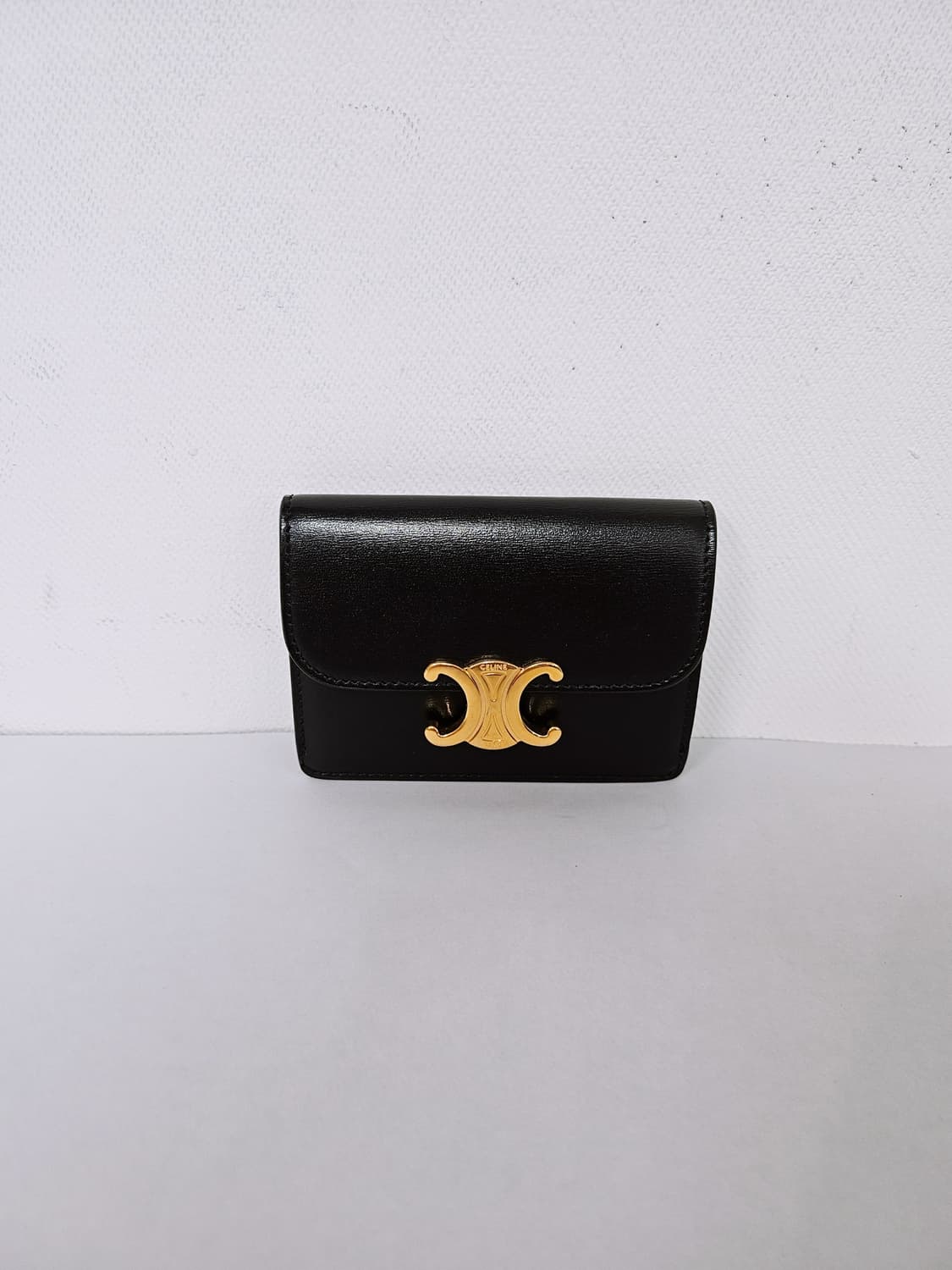 셀린느 트리옹프 블랙 카프스킨 카드홀더/카드지갑 상품이미지2