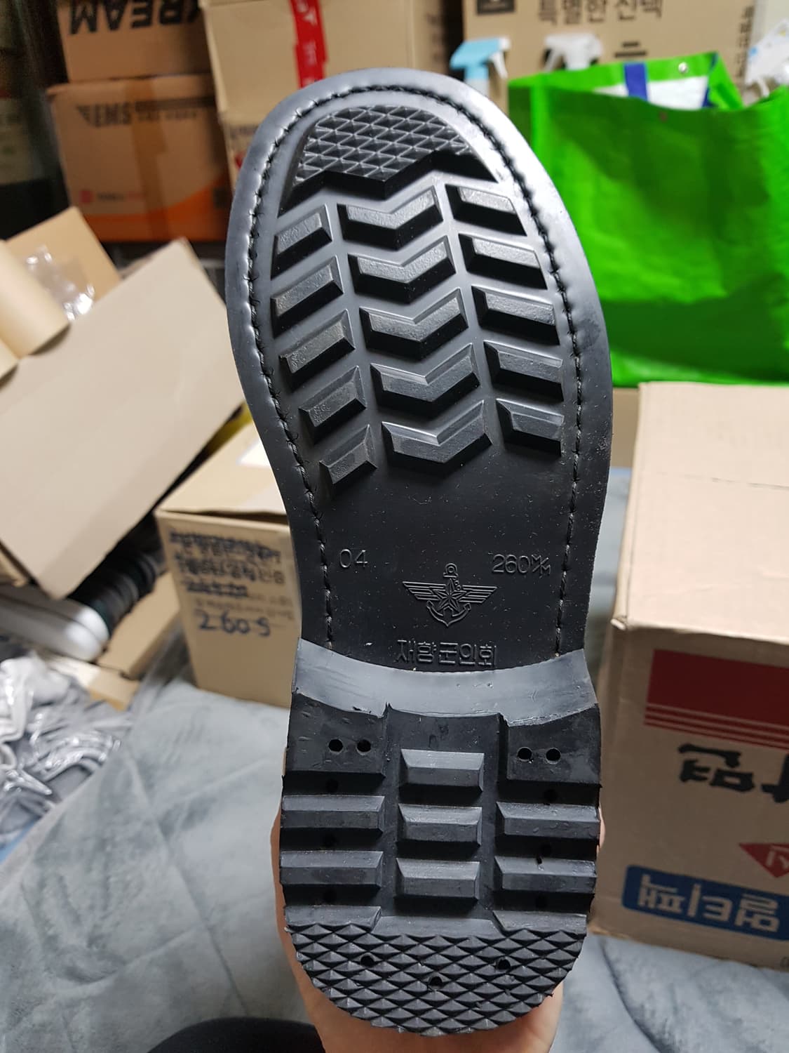 블랙 워커 부츠 봉합식 전투화 군화 260EE 판매 상품이미지4