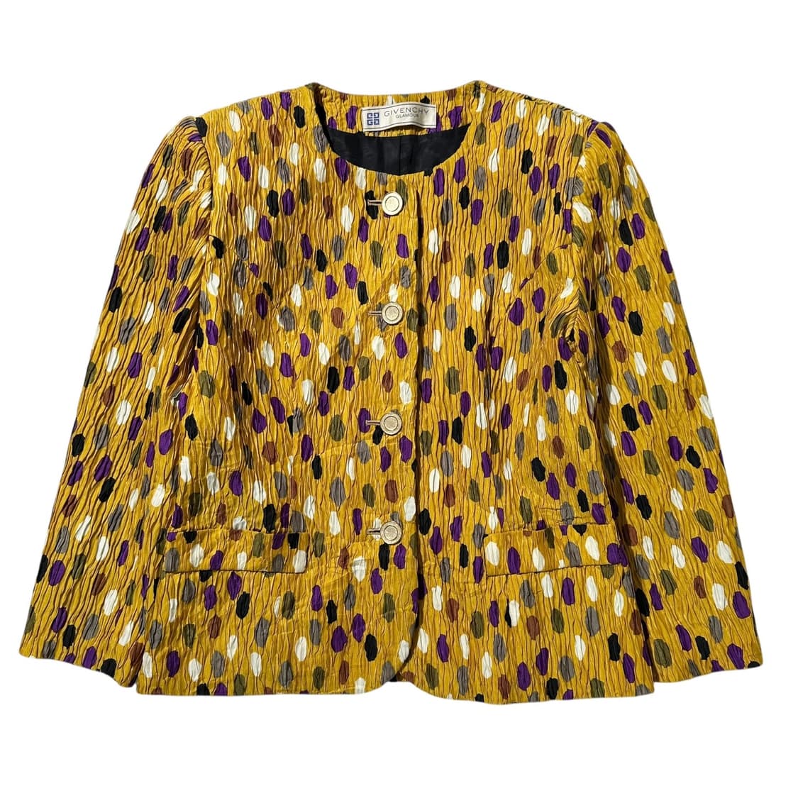 지방시 90’s 플리츠 금장버튼 라운드넥 자켓 상품이미지1