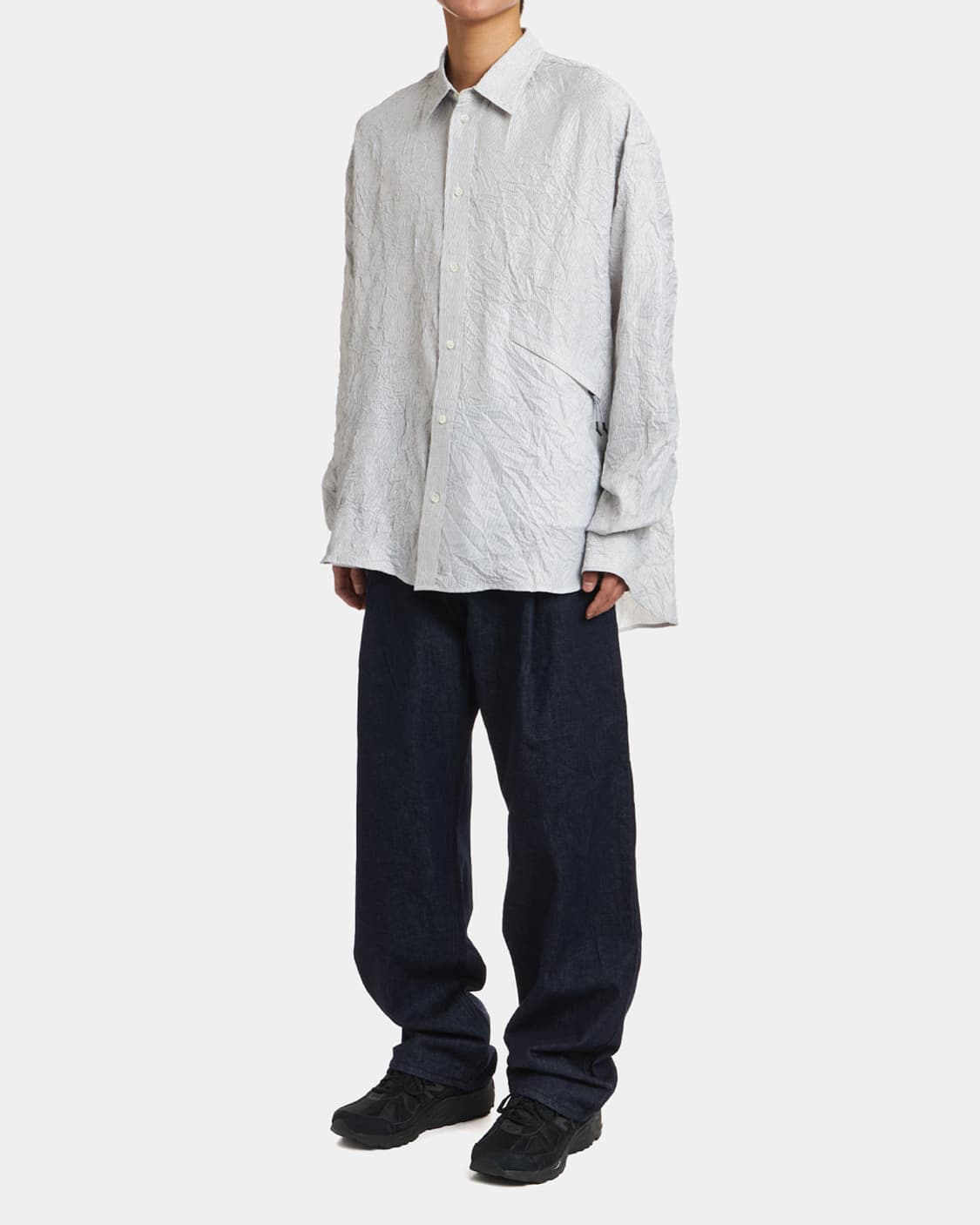 [L]언어펙티드 DADDY SHIRT WHITE MULTI STRIPE 상품이미지4