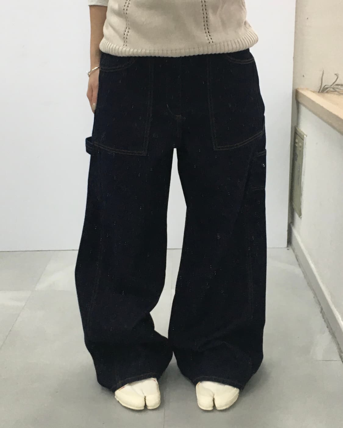 rokh x GU WIDE DENIM PANTS 상품이미지3