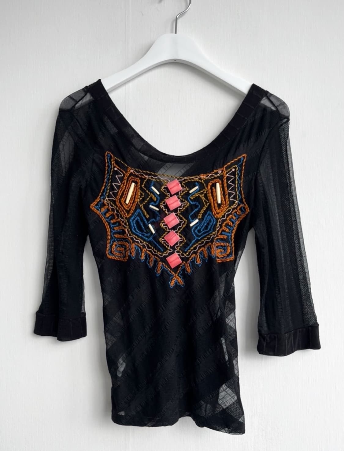 Save The Queen 블랙 메쉬 블라우스 상품이미지3