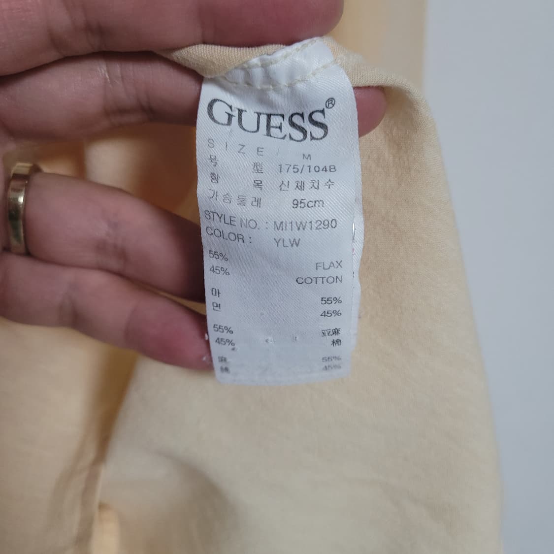 (M) GUESS 게스 긴팔 남방 셔츠 마면 혼방 상품이미지4