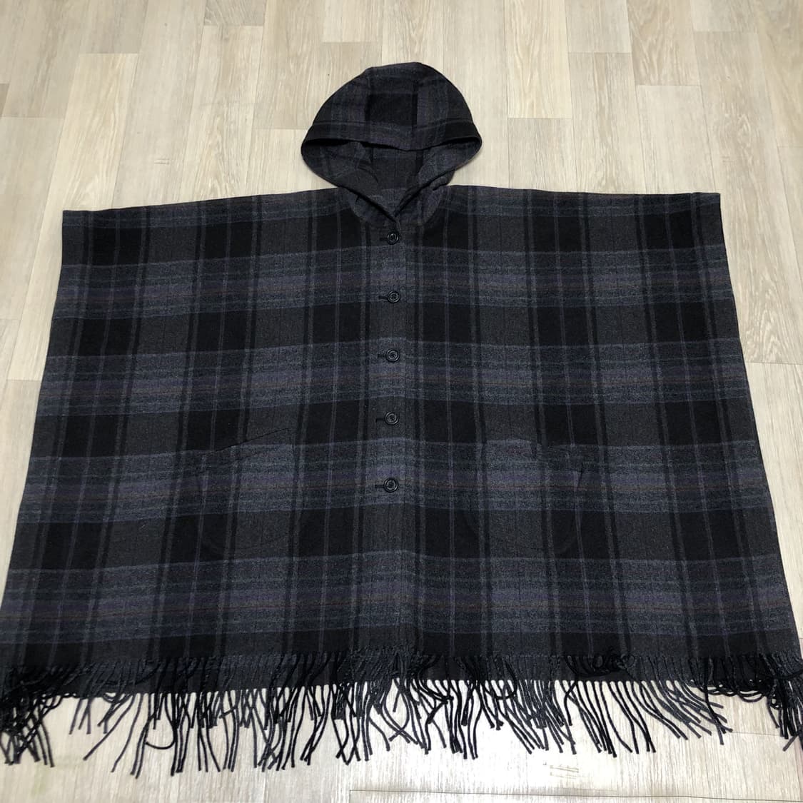 (ONE SIZE) 폴로 랄프로렌 POLO 체크 패턴 판초 머플러 상품이미지1